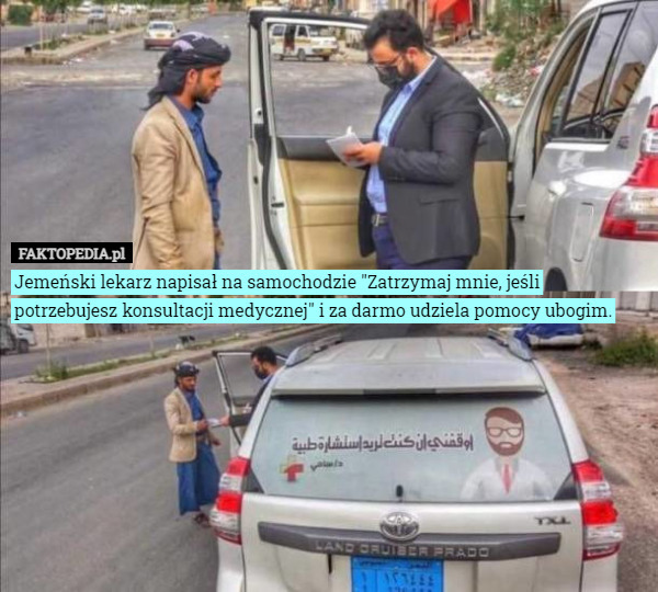 Jemeński lekarz napisał na samochodzie 