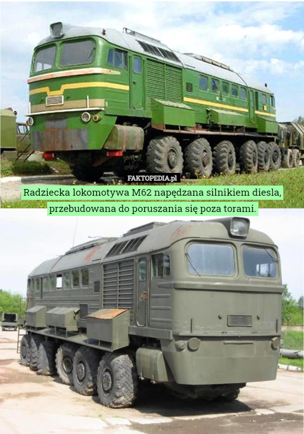 Radziecka lokomotywa M62 napędzana silnikiem diesla, przebudowana do poruszania