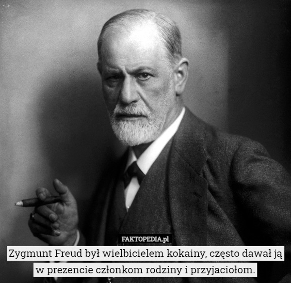 Zygmunt Freud był wielbicielem kokainy, często dawał ją w prezencie członkom...