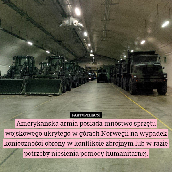 Amerykańska armia posiada mnóstwo sprzętu wojskowego ukrytego w górach Norwegii...
