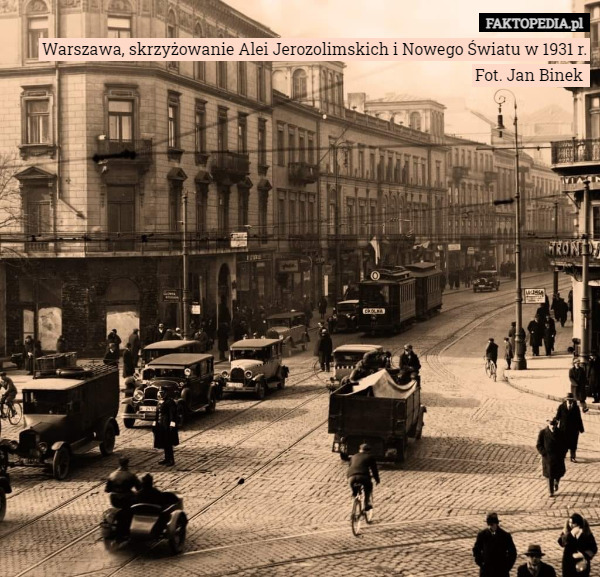 Warszawa, skrzyżowanie Alei Jerozolimskich i Nowego Światu w 1931 r.
Fot.