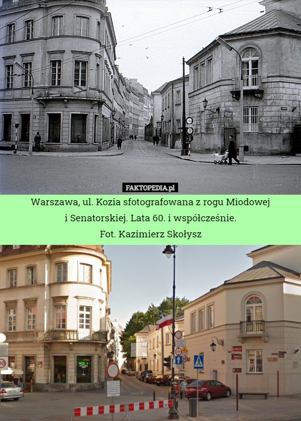 Warszawa, ul. Kozia sfotografowana z rogu Miodowej
i Senatorskiej. Lata