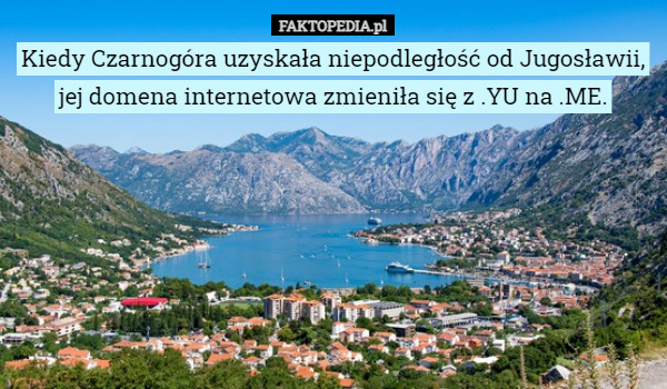 Kiedy Czarnogóra uzyskała niepodległość od Jugosławii, jej domena internetowa...