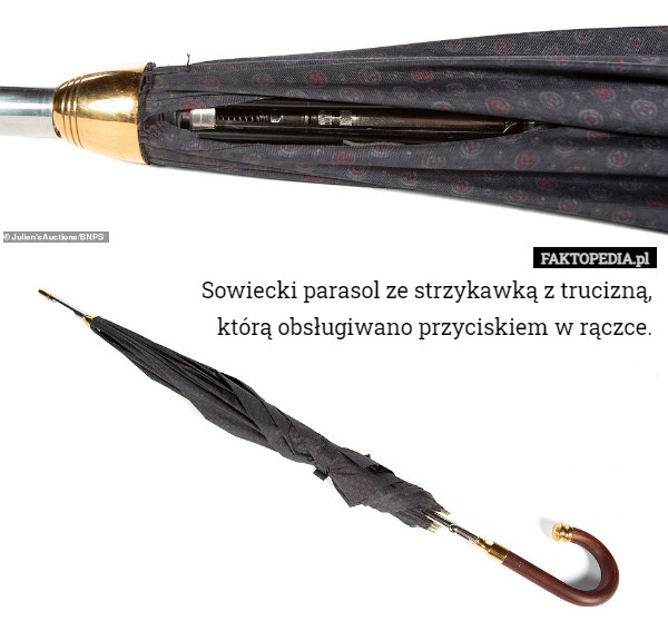 Sowiecki parasol ze strzykawką z trucizną, którą obsługiwano...