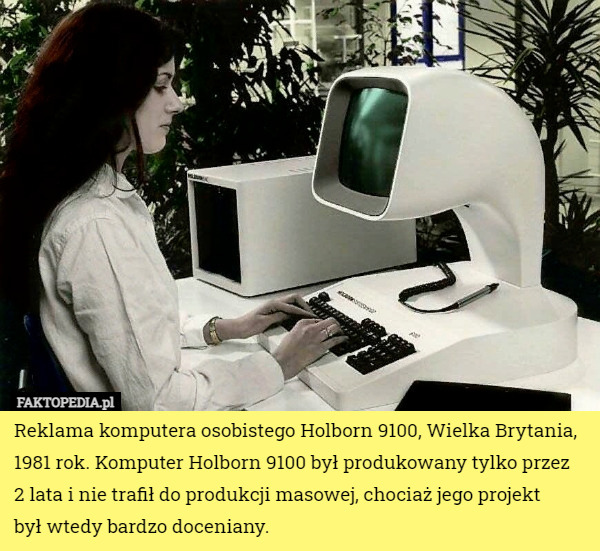 Reklama komputera osobistego Holborn 9100, Wielka Brytania, 1981. Komputer...