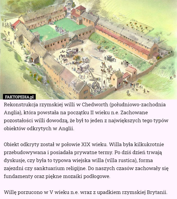 Rekonstrukcja rzymskiej willi w Chedworth (południowo-zachodnia Anglia)...
