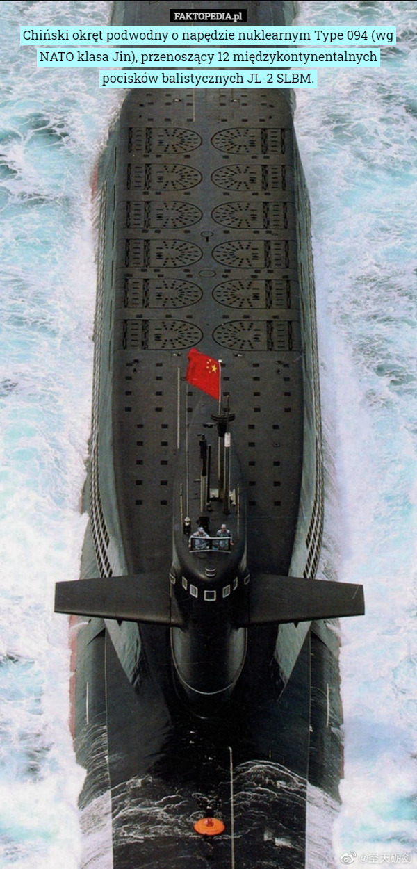 Chiński okręt podwodny o napędzie nuklearnym Type 094 (wg NATO klasa Jin)...