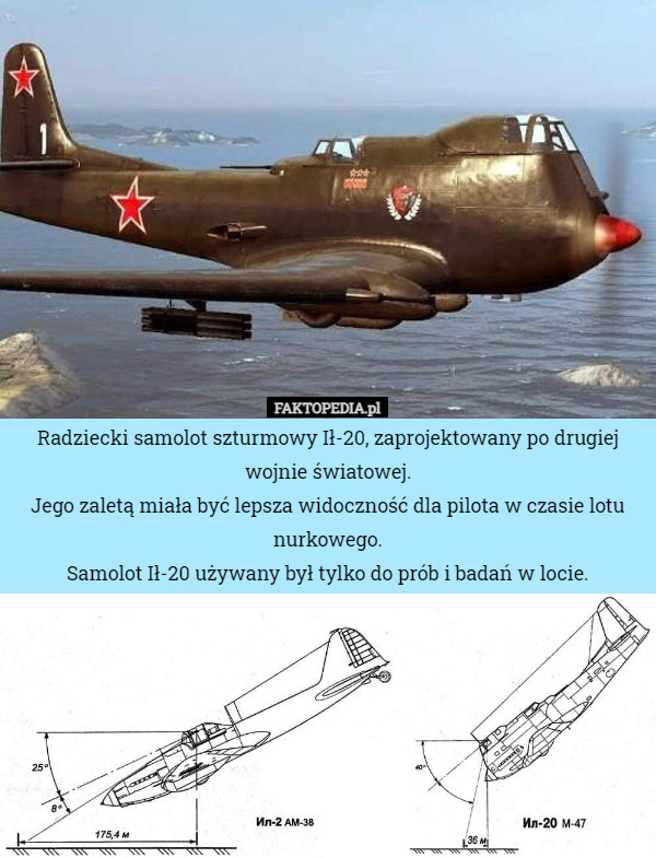 Radziecki samolot szturmowy Ił-20, zaprojektowany po drugiej wojnie światowej...