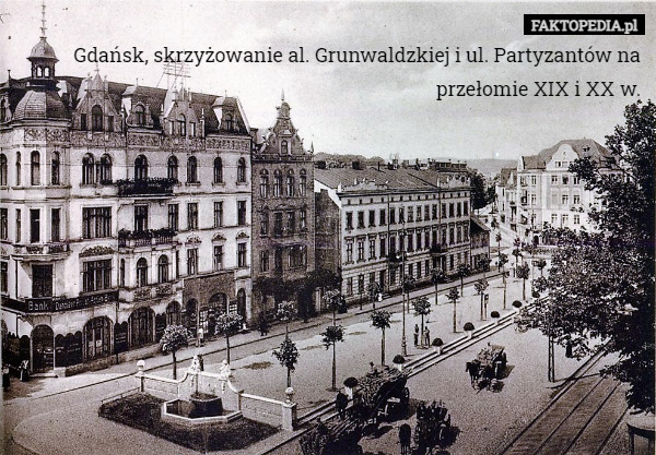 Gdańsk, skrzyżowanie al. Grunwaldzkiej i ul. Partyzantów na przełomie XIX