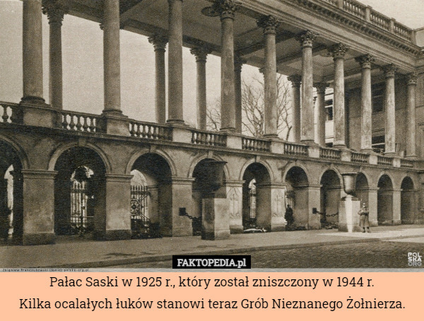 Pałac Saski w 1925 r., który został zniszczony w 1944 r.
Kilka ocalałych