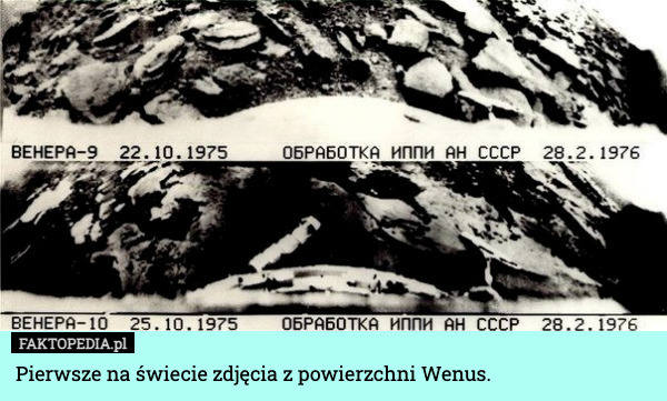 Pierwsze na świecie zdjęcia z powierzchni Wenus.