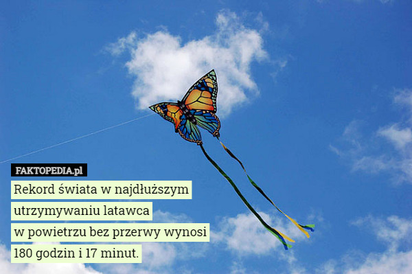 Rekord świata w najdłuższym utrzymywaniu latawca w powietrzu bez przerwy...