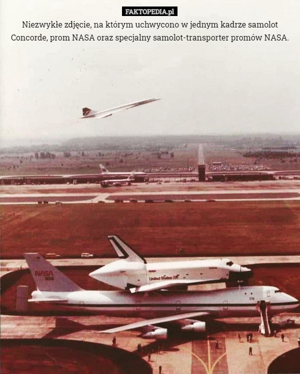 Niezwykłe zdjęcie, na którym uchwycono w jednym kadrze samolot Concorde,