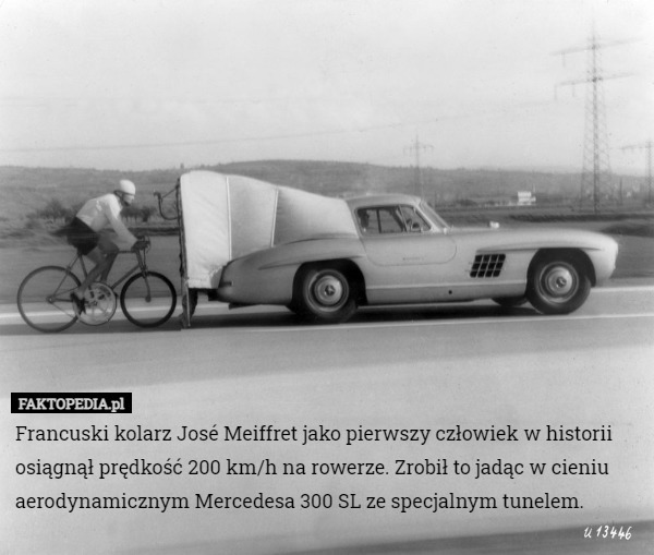 Francuski kolarz José Meiffret jako pierwszy człowiek w historii osiągnął...