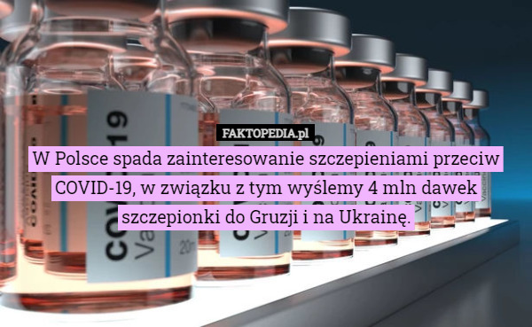 W Polsce spada zainteresowanie szczepieniami przeciw COVID-19, w związku...