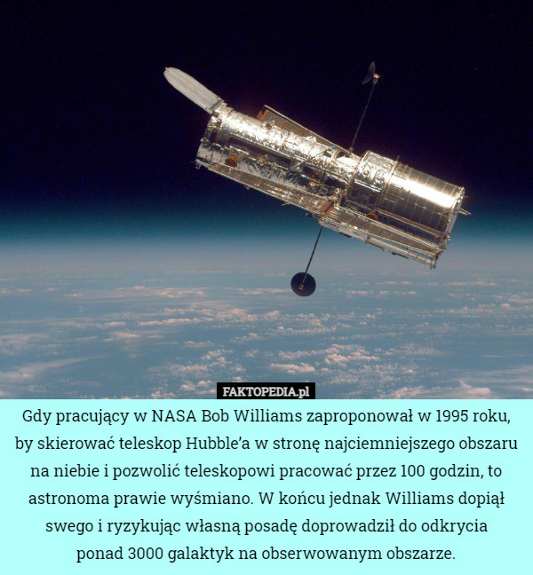 Gdy pracujący w NASA Bob Williams zaproponował w 1995 roku, by skierować...