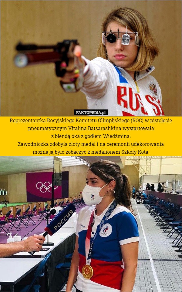 Reprezentantka Rosyjskiego Komitetu Olimpijskiego (ROC) w pistolecie pneumatycznym...