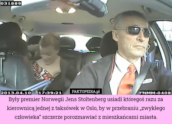 Były premier Norwegii Jens Stoltenberg usiadł któregoś razu za kierownicą