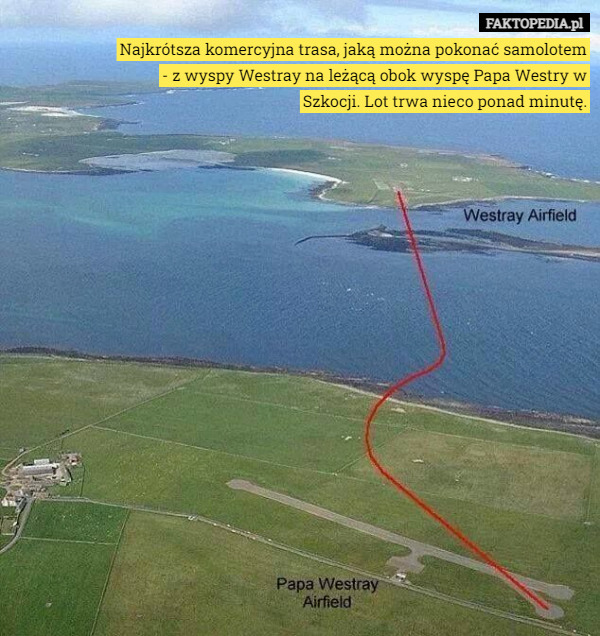 Najkrótsza komercyjna trasa, jaką można pokonać samolotem - z wyspy Westray...