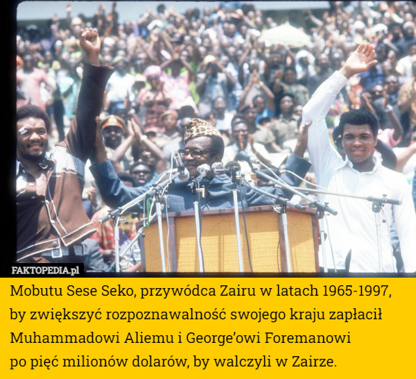 Mobutu Sese Seko, przywódca Zairu w latach 1965-1997, by zwiększyć...