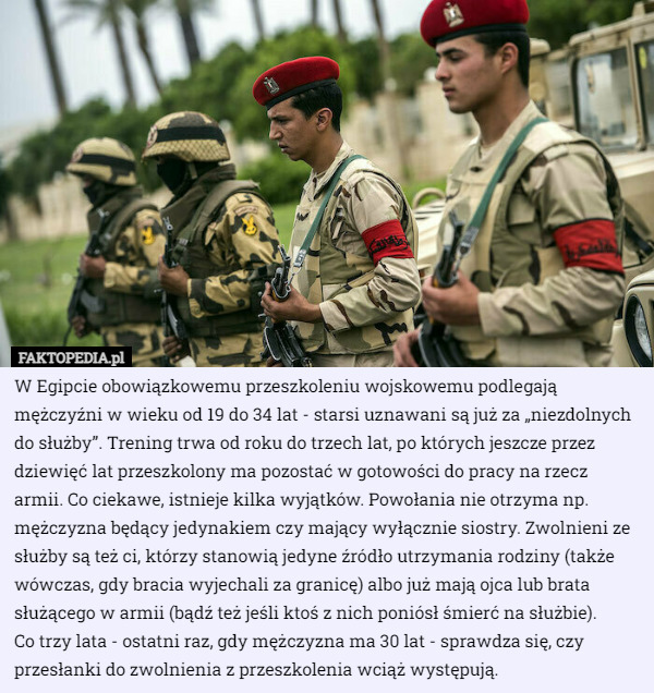W Egipcie obowiązkowemu przeszkoleniu wojskowemu podlegają mężczyźni w wieku...