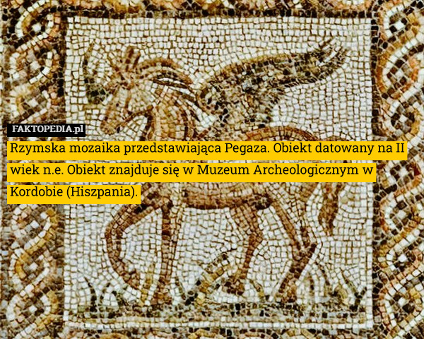 Rzymska mozaika przedstawiająca Pegaza. Obiekt datowany na II wiek n.e.