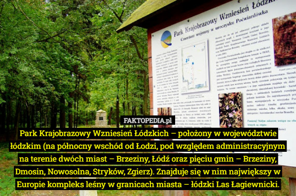 Park Krajobrazowy Wzniesień Łódzkich – położony w województwie łódzkim (na...