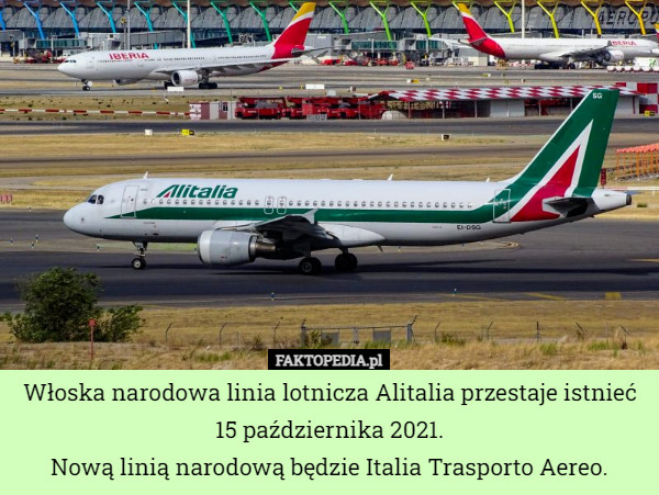 Włoska narodowa linia lotnicza Alitalia przestaje istnieć 15 października...