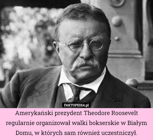 Amerykański prezydent Theodore Roosevelt regularnie organizował walki bokserskie