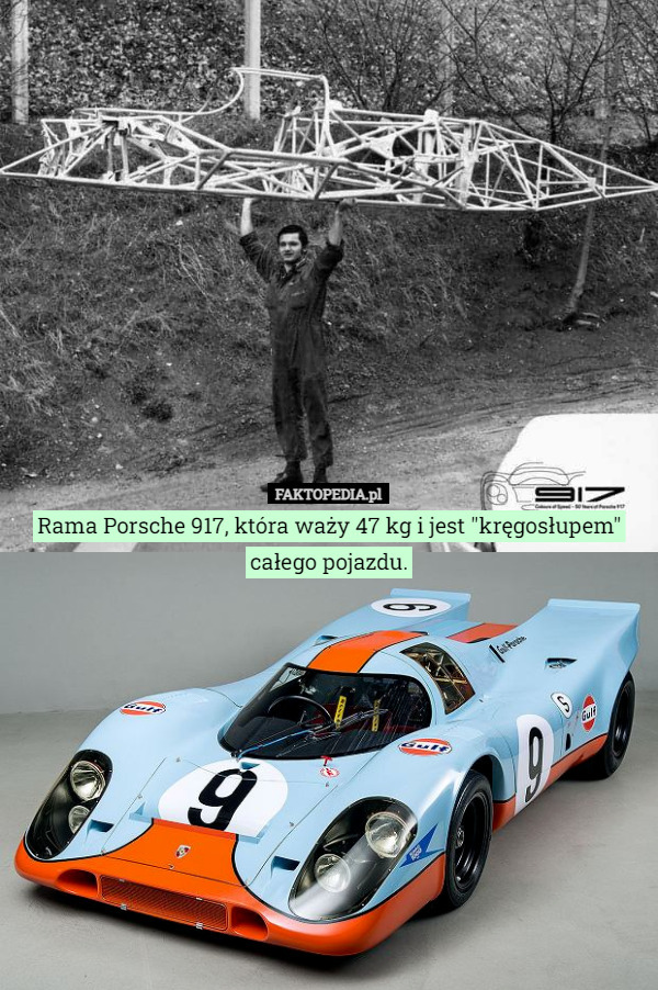 Rama Porsche 917, która waży 47 kg i jest "kręgosłupem" całego