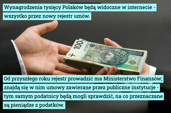 Wynagrodzenia tysięcy Polaków będą widoczne w internecie - wszystko przez