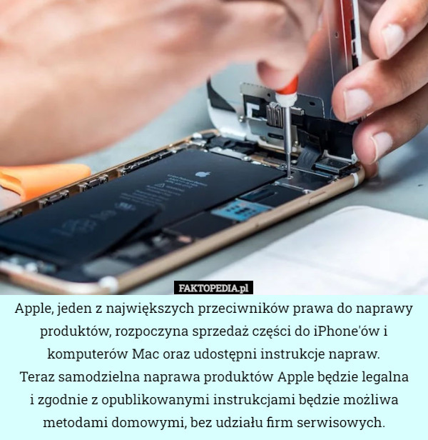Apple, jeden z największych przeciwników prawa do naprawy produktów, rozpoczyna...