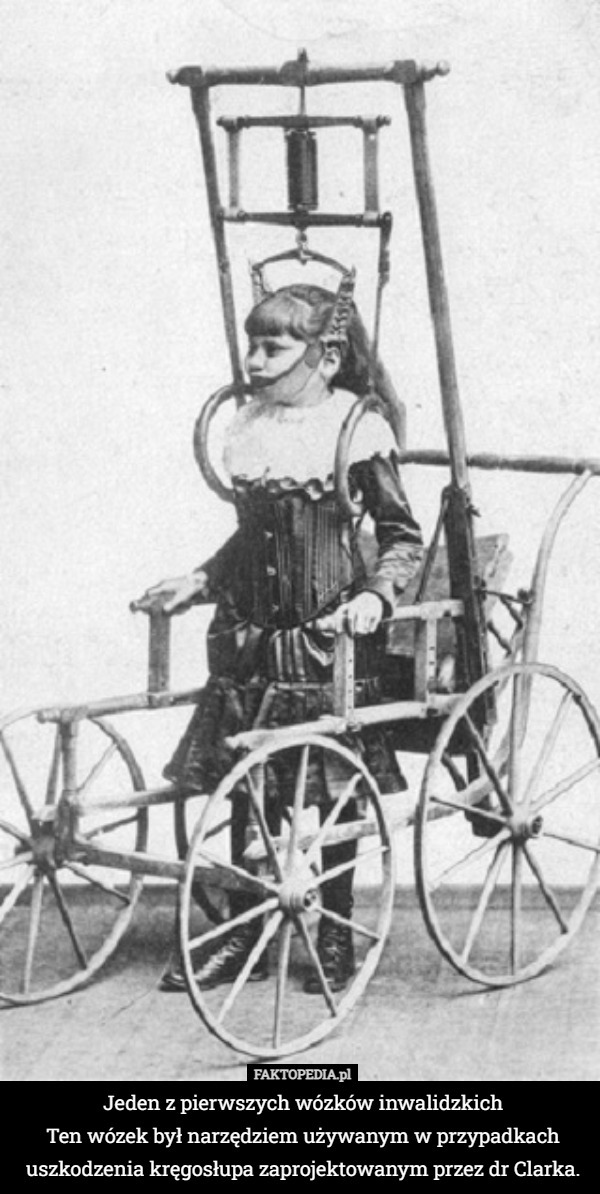 Jeden z pierwszych wózków inwalidzkich Ten wózek był narzędziem używanym...