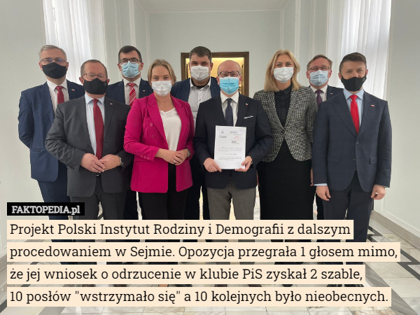 Projekt Polski Instytut Rodziny i Demografii z dalszym procedowaniem w Sejmie...