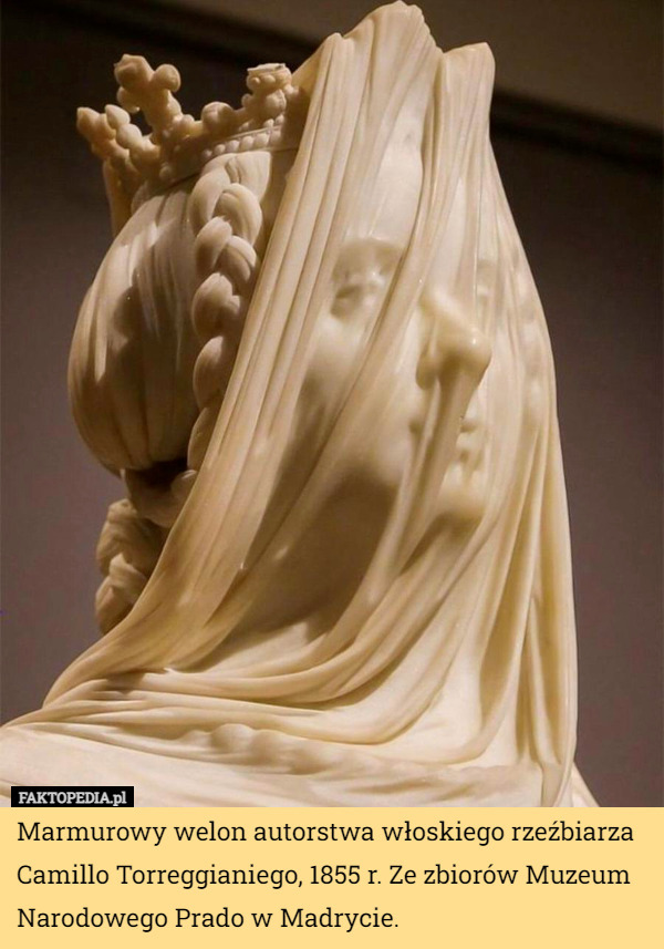 Marmurowy welon autorstwa włoskiego rzeźbiarza Camillo...