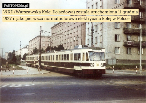 WKD (Warszawska Kolej Dojazdowa) została uruchomiona 11 grudnia 1927 r...