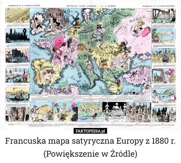 Francuska mapa satyryczna Europy z 1880 r.(Powiększenie w Źródle)