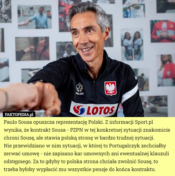 Paulo Sousa opuszcza reprezentację Polski. Z informacji Sport.pl wynika...