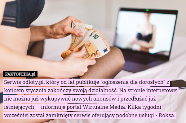 Serwis odloty.pl, który od lat publikuje "ogłoszenia dla dorosłych"...
