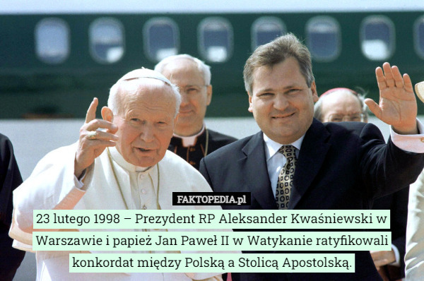 23 lutego 1998 – Prezydent RP Aleksander Kwaśniewski w Warszawie i papież