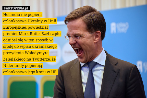 Holandia nie popiera członkostwa Ukrainy w Unii Europejskiej, powiedział...