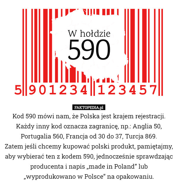 Kod 590 mówi nam, że Polska jest krajem rejestracji. Każdy inny kod...