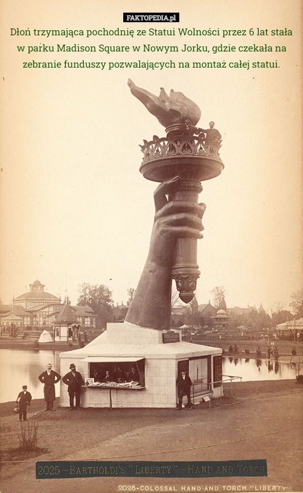 Dłoń trzymająca pochodnię ze Statui Wolności przez 6 lat stała w parku Madison