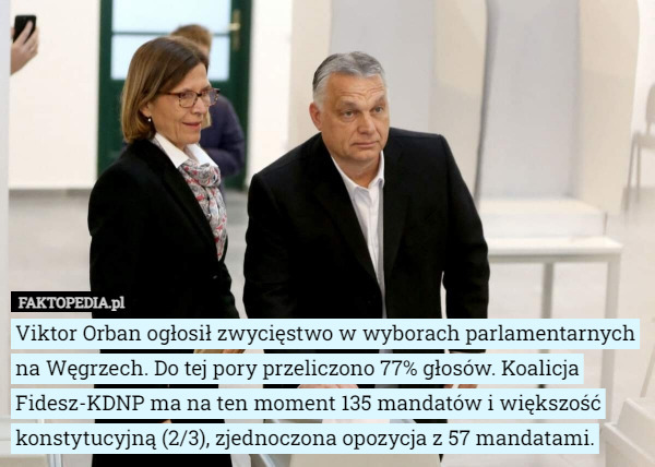 Viktor Orban ogłosił zwycięstwo w wyborach parlamentarnych na Węgrzech...