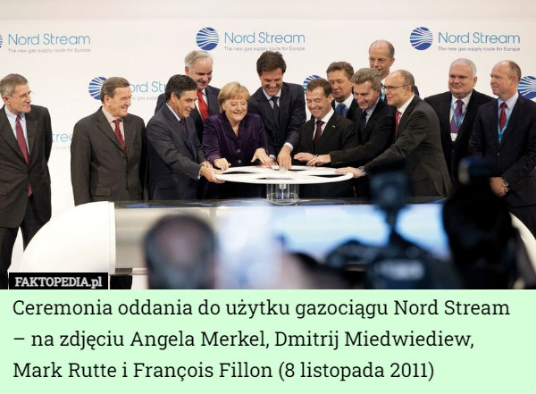 Ceremonia oddania do użytku gazociągu Nord Stream – na zdjęciu Angela Merkel...