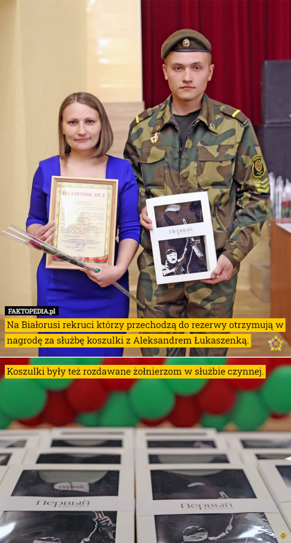 Na Białorusi rekruci którzy przechodzą do rezerwy otrzymują w nagrodę za
