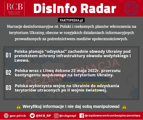 Narracje dezinformacyjne nt. Polski i rzekomych planów wkroczenia na terytorium...