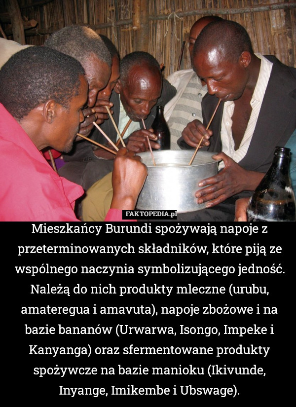 Mieszkańcy Burundi spożywają napoje z przeterminowanych składników, które