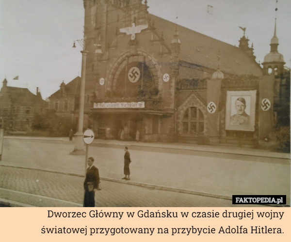 Dworzec Główny w Gdańsku w czasie drugiej wojny światowej przygotowany na