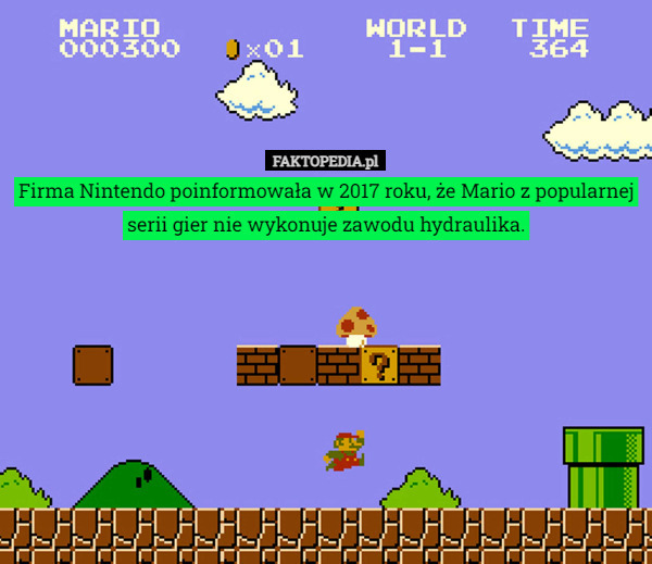 Firma Nintendo poinformowała w 2017 roku, że Mario z popularnej serii gier...
